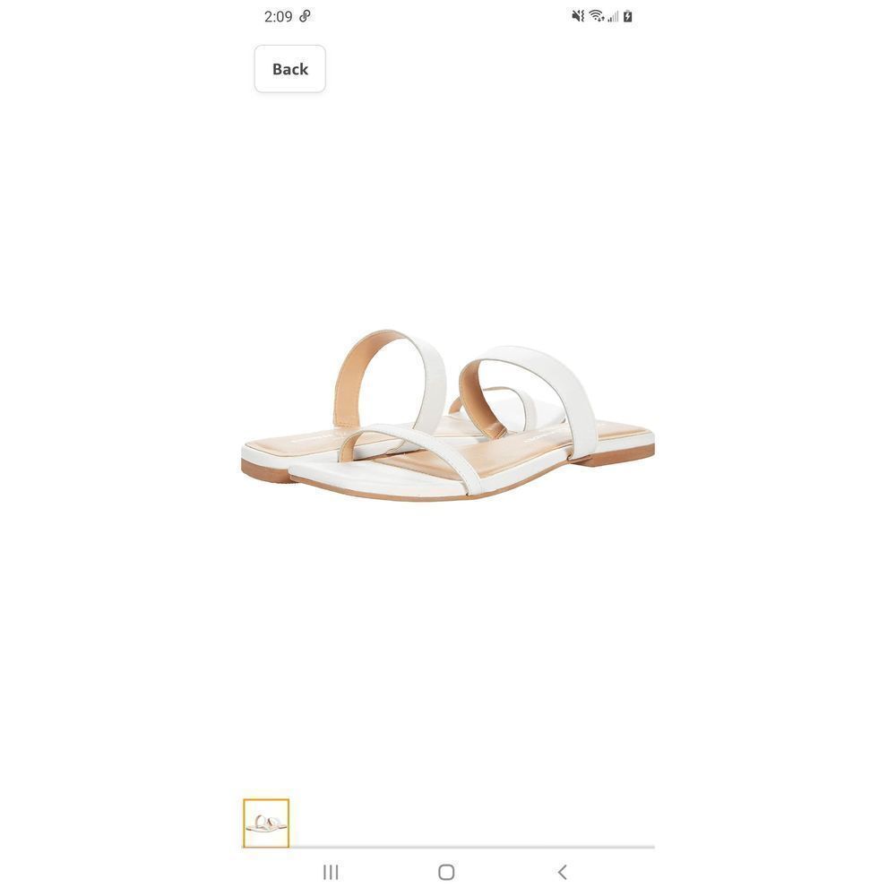 New Size 11 White Leather Chinese Laundry Deana Slides Sandals Summer Sh…